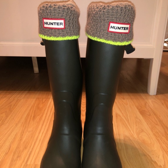 Dark Green Matte Hunter Boots - Picture 1 of 6